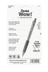 Pentel 5 Count Medium Point WOW Retractable Pen in Blue Set of 6 BK440BP5A
