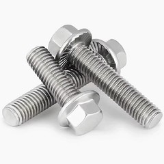 M6-1.0 x 25mm Flanged Hex Head Bolts Flange Hexagon Screws, Stainless Steel 1…