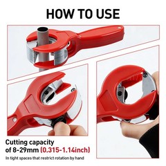 Ratcheting Tubing Pipe Cutter & Deburring Tool for Copper PVC HVAC Auto Repair