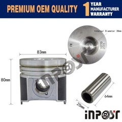 4 set Piston + Ring Kit Set STD 83mm for KUBOTA V2003 2003-DI