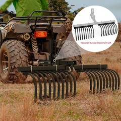 ATV/UTV Landscape Rake for Removing Rocks Grass Clumps & Debris Heavy Duty Steel