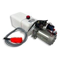 Hydraulic Pump for Dump Trailer, 12 Volt DC Power Unit Double Acting 8 Qt tank