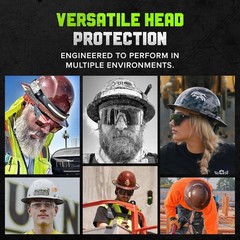 Carbon Fiber Full Brim Hard Hat,Safety/Construction Helmet w/ 6 Point Suspension