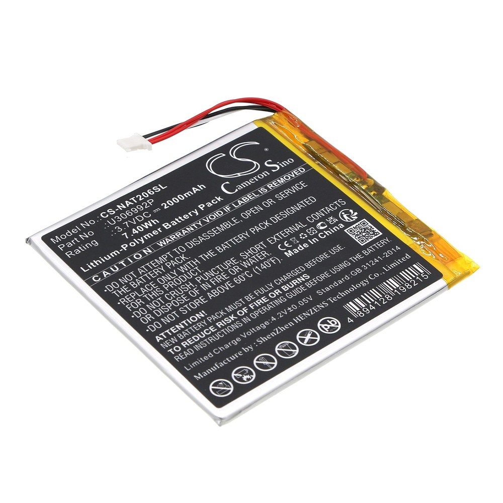 Battery for ONN 100005206,100026191,Surf Tablet 7″ P/N: U306992P 2000mAh 7.4Wh