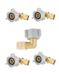 5 PCS EFIELD Pex-A Expansion Brass Fittings 1/2″ Female Swivel Elbow , No Lead