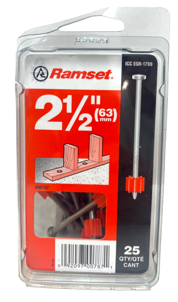 Ramset Power Fastener Pegable Blister 2-1/2″ Long Drive Pin (25-Pk) – NEW