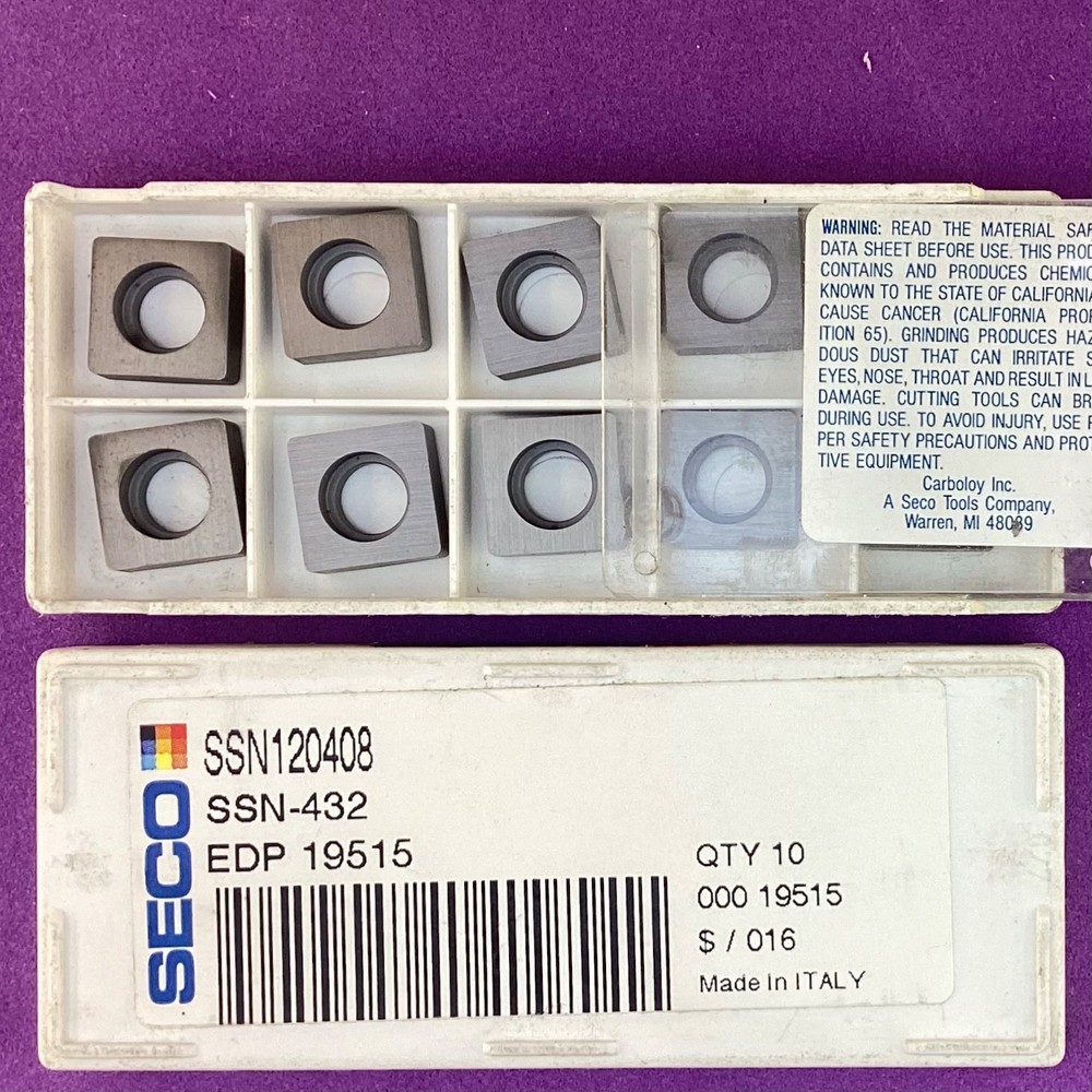 10pc SECO SSN-432 SSN 120408 Carbide Insert Seat / Shim 🎯 Machinist