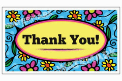 Business Cards Thank You Business Cards, Tags Blue Yellow Flowers 3.5×2″