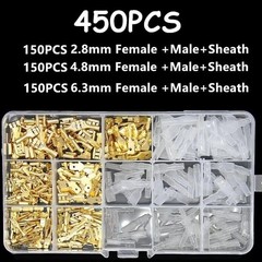 1000X Assortment Male Female Spade Crimp Terminal Electrical Wire Connectors Kit