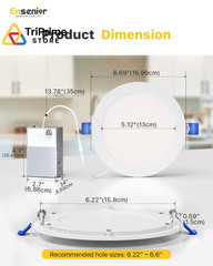 Ensenior 16 Pack 6 Inch 6 Inch, 5000k/4000k/3500k/3000k/2700k – 5cct White