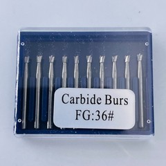 10Pc Dental Tungsten Carbide Inverted Cone FG-35/36/37 Burr High Speed Handpiece