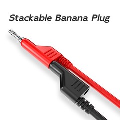 2PCS 4mm Stackable Banana Plug to Crocodile Alligator Clip Test Lead Cable Wire