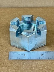 (1) 1 1/2″-12 Slotted Hex Nut Zinc Castle Cotter Pin Locking 1.50-12 Fine Thread