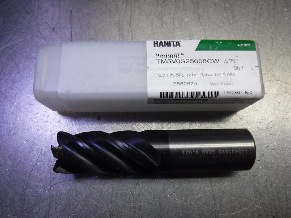 Widia/Hanita 1″ 5 Flute Carbide Endmill 1″ Shank TM5V0S25008CW (LOC3447)