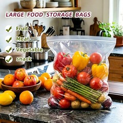 Large 3.5 Gallon Plastic Zipper Storage Bags, Large, 16×19 Inch (Pack of 10)