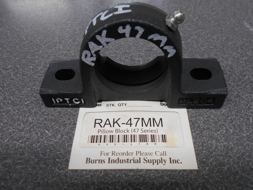 Pillow Block 47MM. Part #RAK-47MM. 2 Bolt Housing. IPTCI. Series 47. NEW!