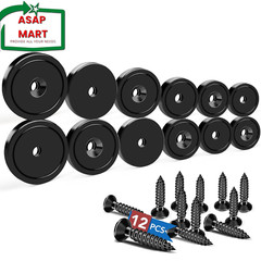 LOVIMAG Strong Neodymium Cup Magnets, 3 Sizes, 12Pcs Black Heavy Duty with Count