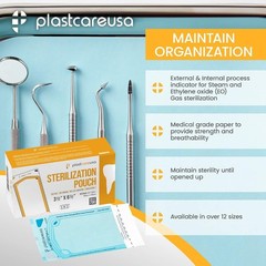 1000 Latex-Free Autoclave Bags with Color-Changing Indicator – 3.5 x 5.25 Inches