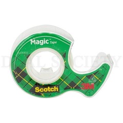 Scotch Magic Tape Transparent 0.75in X 300in 3 Rolls Each Lot of 3