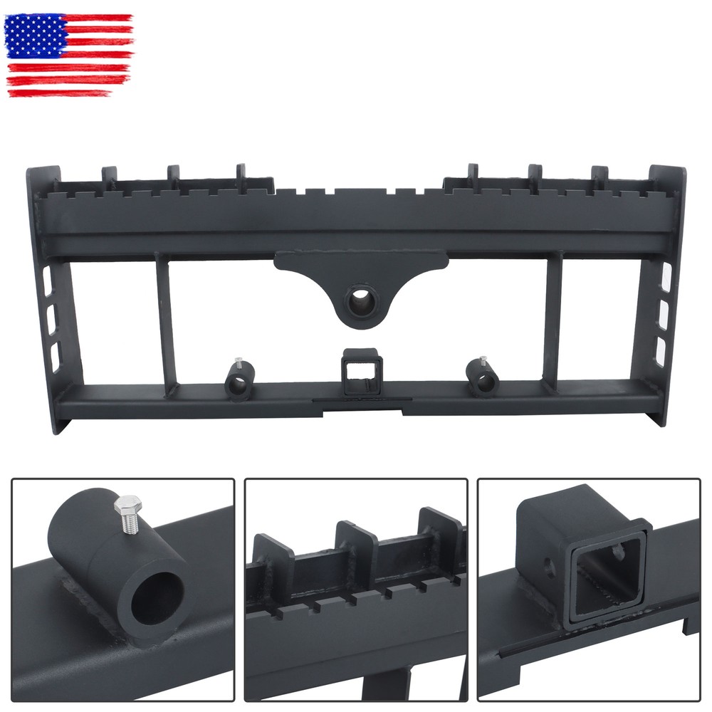 4000lb Heavy-Duty Pallet Fork Frame W Receiver Hitch & Spear Sleeves Skid Steer