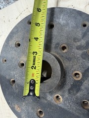 Lathe Face plate 10” diameter unsure of treads hole measures about 1.5”