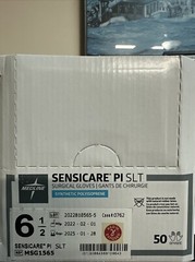 SURGICAL Gloves – Sensicare PI SLT, Size 6.5 Medline MSG1565, 50 PAIRS/Box.