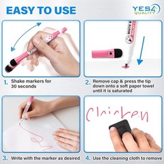 Yes4quality Magnetic Dry Erase White Board Sheet for Fridge 12×8 In, with Stain