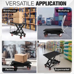 330 500 1100Lbs Hydraulic Lift Table Cart 28.5″ or 32″ Lifting Single Scissor