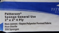 Patterson Sponge General Use 2″ x 2″ Non-Sterile 4 ply ~ 2 Packs ~ 200 each