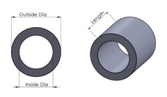 Multi Purpose Neoprene Rubber Spacer 1″ OD X 3/8″ ID X 1″ Length, Anti Vibration