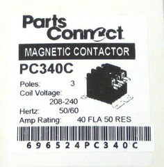 Contactor Three 3 Pole 40 Amps 240 Volts HVAC Parts