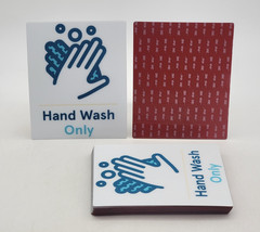 (16 Pack) Duratech PN-114314 Hand Wash Only Sign Adhesive 3M Decal VHB Back