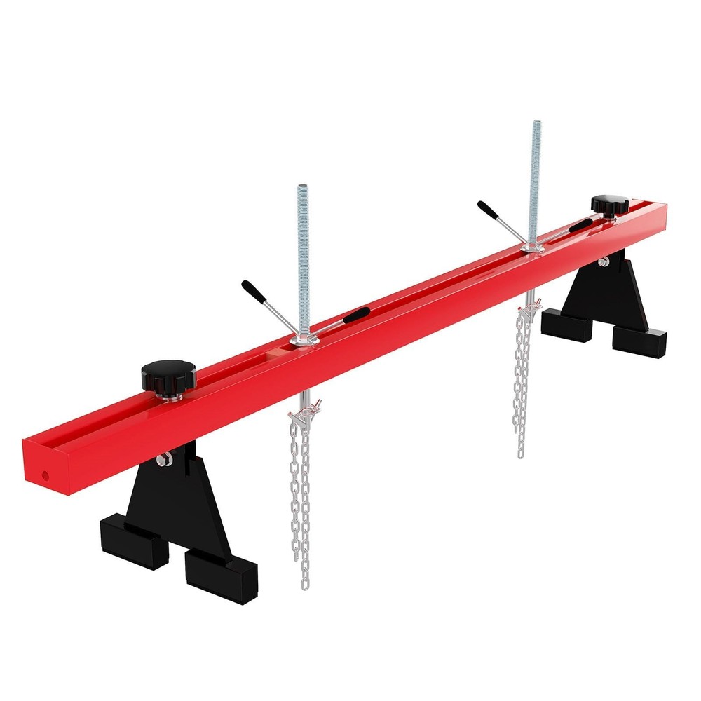 Transverse Motor Lift Hoist 1100 lbs Dual Hooks Engine Support Bar 2 Point Holde