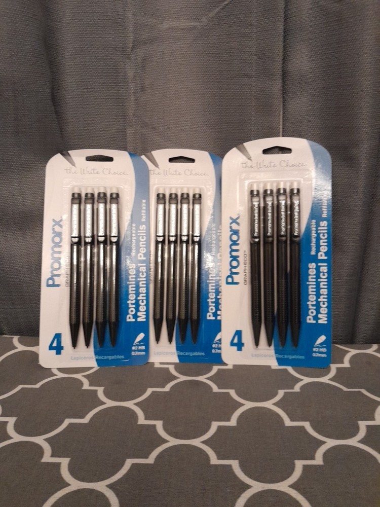 ProMarx Mechanical Pencils Portemines Refillable 0.7 HB#2 Graff Eco. Get 3 Packs