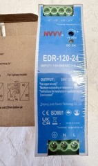 New NVVV EDR-120-24 DIN Rail Power Supply 24V 5A 120W Switching AC/DC NOS