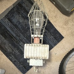 Industrial Wall/Ceiling Light Fixture, Metal Wire Cage Guard, Hook