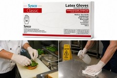 Sysco Classic Latex Gloves 100ct Box Foodservice Grade Sz Medium Powder Free New