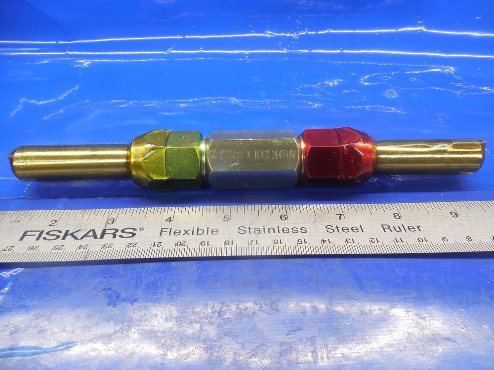 14.150 & 14.450 CLASS X SMOOTH PIN PLUG GAGE GO NO GO 14 14.50 MM .5625 +.0064