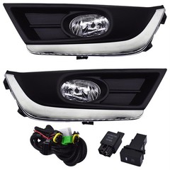 Fog Light Assembly Chrome Bezel Left Right CR-V 2017-2018 w Bulbs Wiring