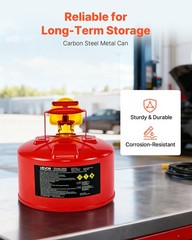 VEVOR Safety Gas Can 2.5 Gallon Type I Red Gas Can with Flame Arrester & Funnel