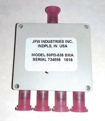 JFW INDUSTRIES 4-Way Power Divider/Combiner 2-8 GHz, 50PD-638 SMA