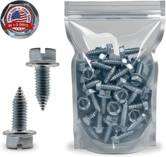 License Plate Screws – Slotted Hex Head – Metric – 6mm x 16mm – For Vehicles (10