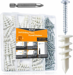 Self Drilling Drywall Anchors Kit 75lb Heavy Duty Nylon Wall Anchors Screws