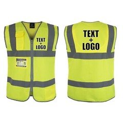 Pack of 4 Custom Hi-Vis Safety Vests – Full-Color Personalized Print
