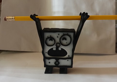 DOODLEBOB PENCIL/PEN HOLDER-HARD PLASTIC-GREAT DESK DECORATION