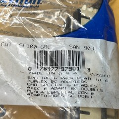 Leviton 5F100-6BC Duplex Opt-X SDX Precision Molded Fiber Optic Adapter Plate