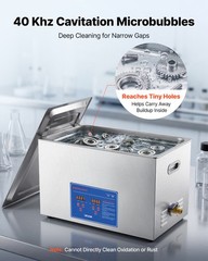 VEVOR Ultrasonic Cleaner 30L-Class Ultrasonic Parts Cleaner 40kHz for Glasses