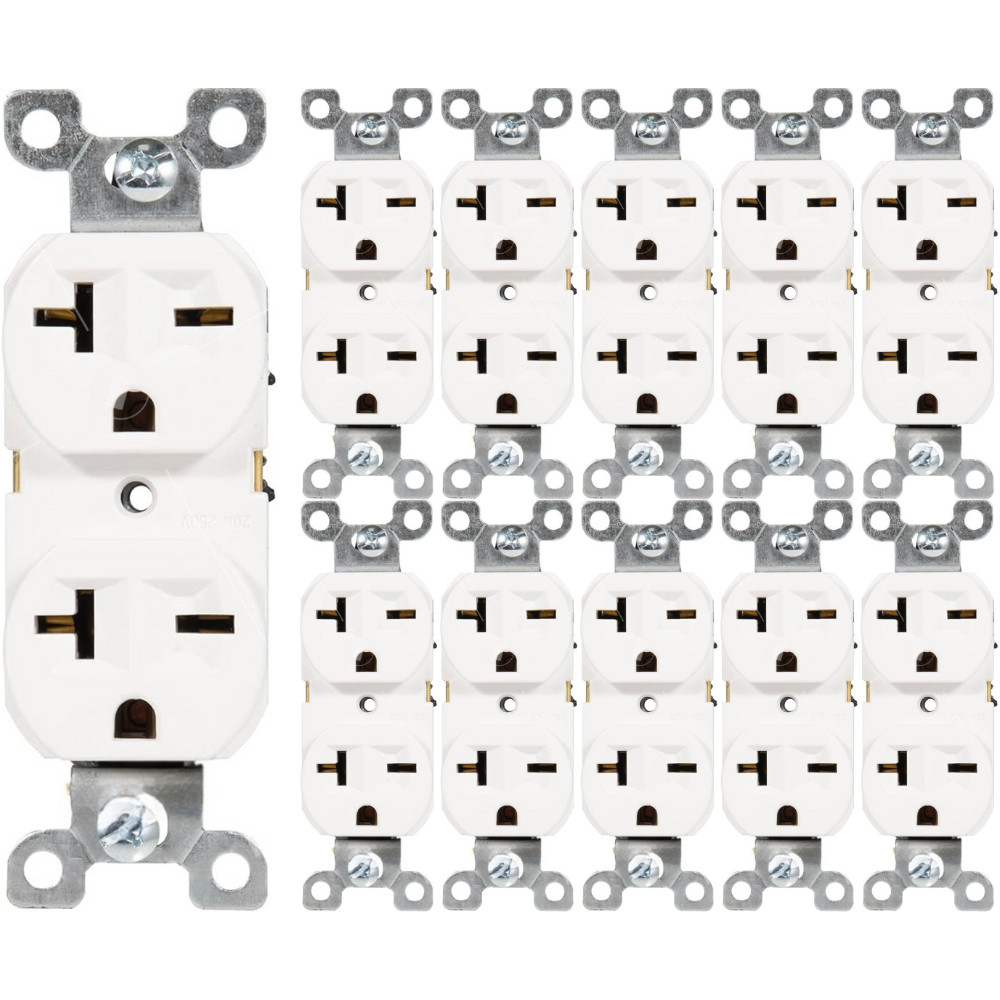 250V Single Wall Outlet Nema 6-20R Receptacle 20A Electrical Switch Duplex 10 PK