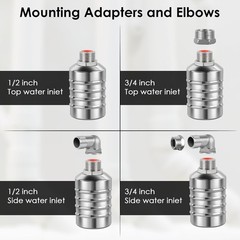 JUXILPP 6pcs 304 Stainless Steel Automatic Float Valve 1/2″ and 3/4″ Connecti…