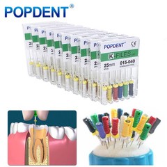 10Packs Dental Endo Root Canal Files Hand Use K-Files Stainless Steel 21/25/31mm